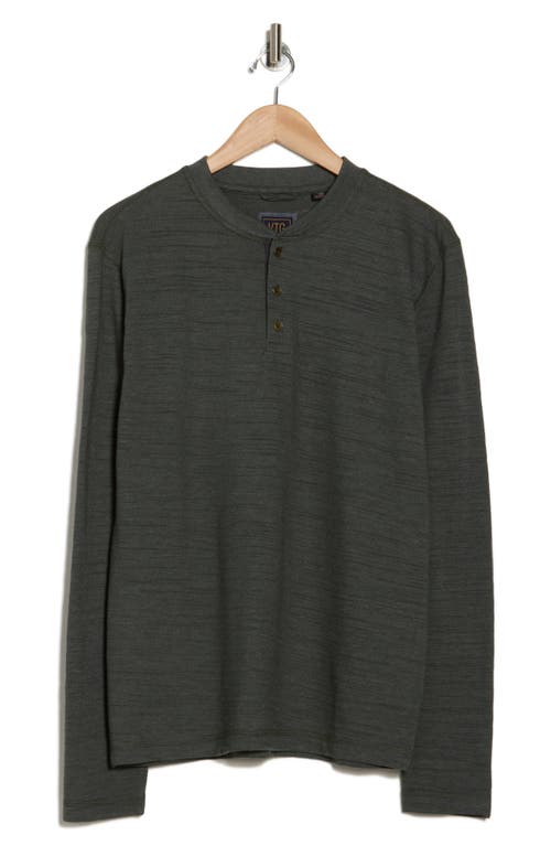Shop Vintage 1946 Slub Jersey Knit Long Sleeve Henley In Deep Forest Heather