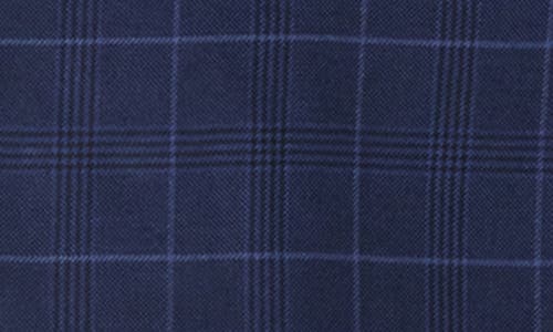 Gino Vitale Slim Fit 3-piece Blue Check Suit In Midnight Blue