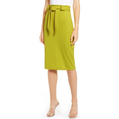 Sentimental Ny Paperbag Waist Pencil Skirt, Yellow