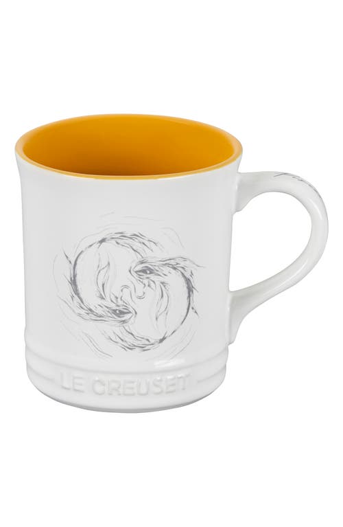 Le Creuset Zodiac Stoneware Mug In White/yellow