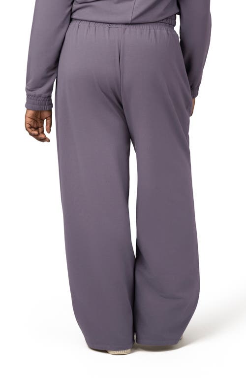 Shop Kindred Bravely Mila High Waist Wide Leg Jersey Maternity Pants In Granite