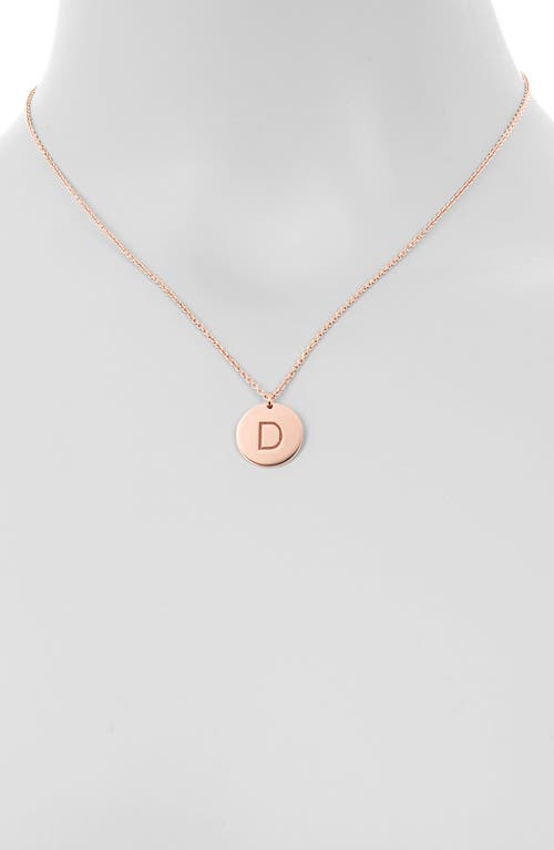 Meshmerise Initial Disc Pendant Necklace In Rose-d