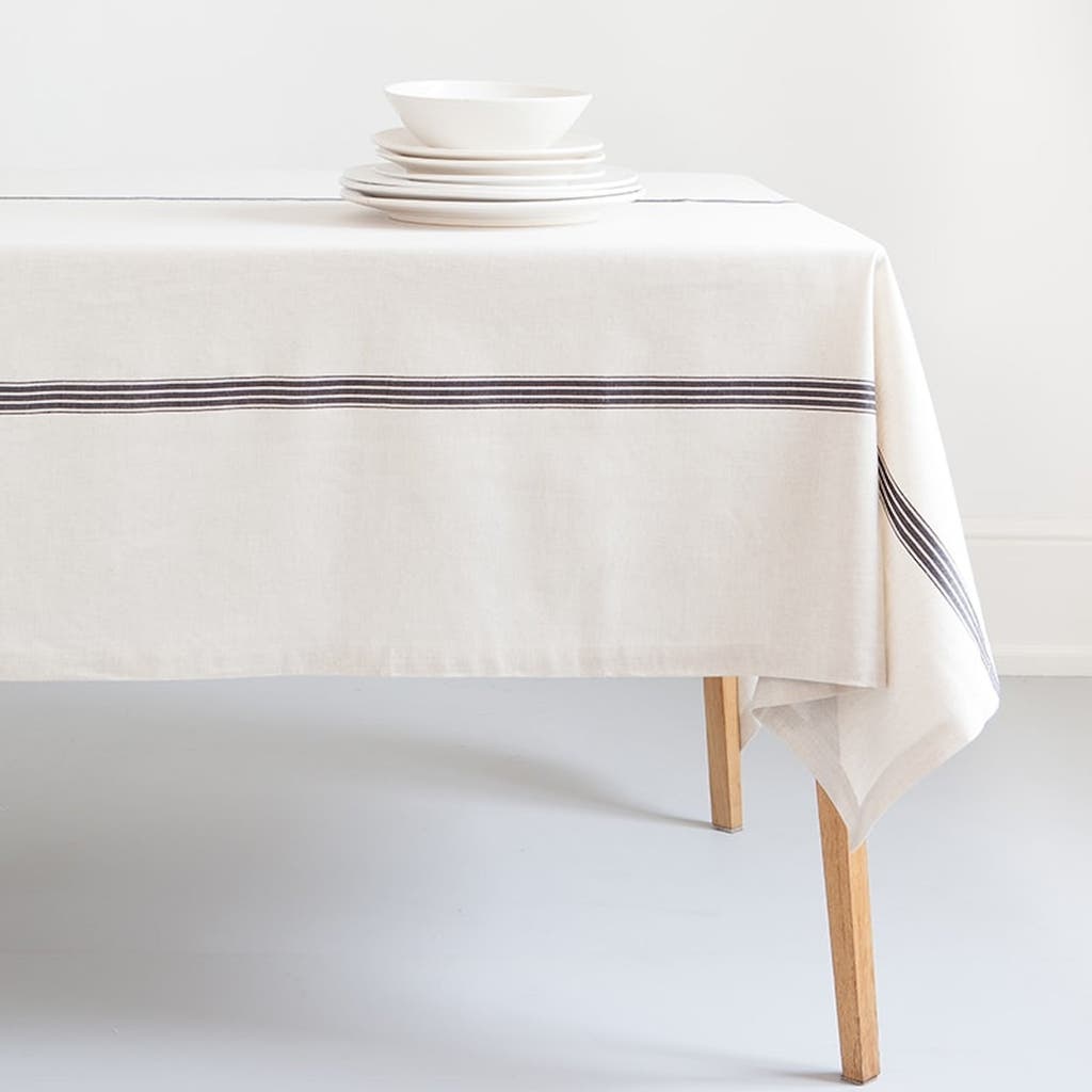 Mungo Provincial Tablecloth In Natural/french Navy