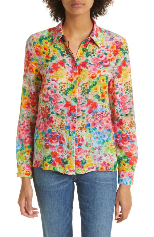 Alice + Olivia, Tops, Alice Olivia Willa Baroque Scarf Print Silk Shirt