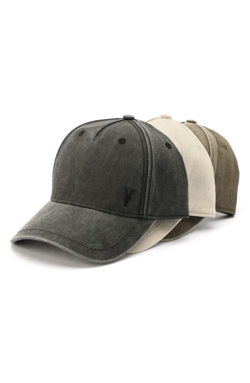 Shop Allsaints Ramskull Baseball Cap In Washed Black