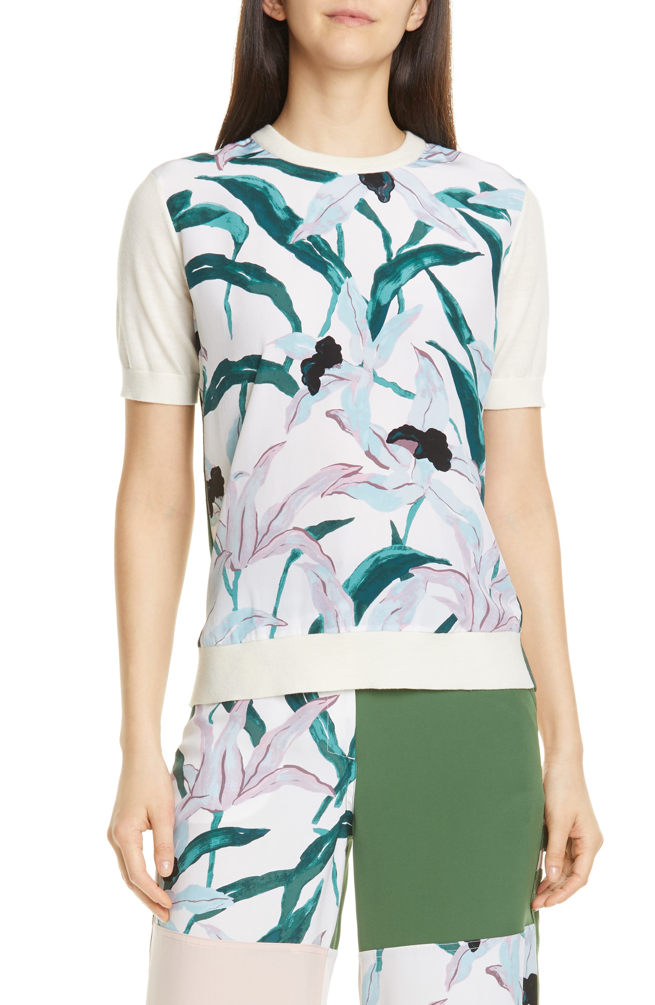 tory burch silk front sweater dress