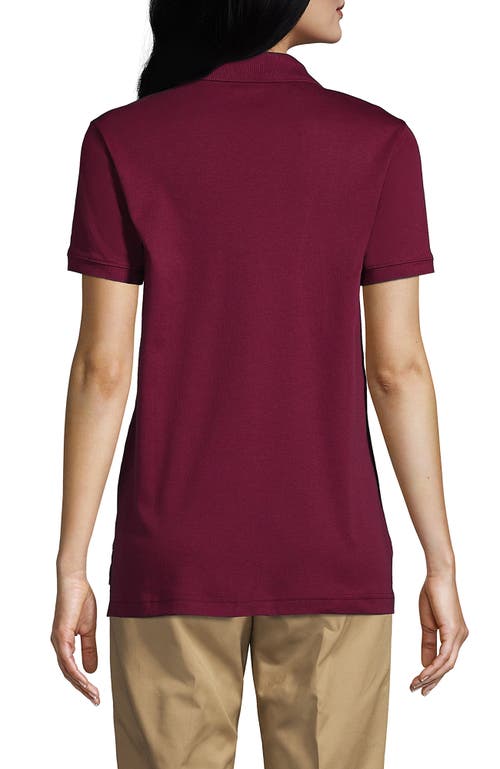 Lands' End School Uniform Short Sleeve Interlock Polo Shirt In Burgundy