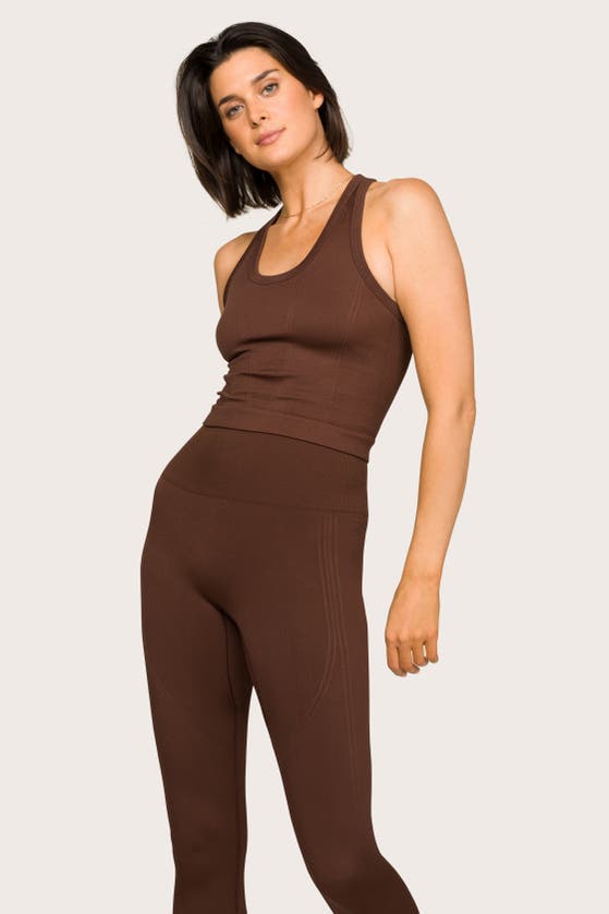 Shop Alala Barre Racer Tank In Coffee