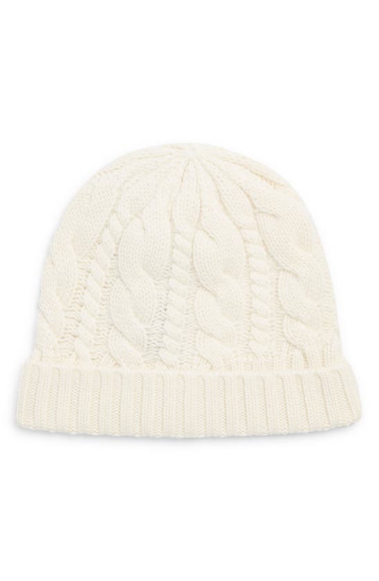 Sofia Cashmere Cashmere Chunky Cable Knit Beanie In Ivory
