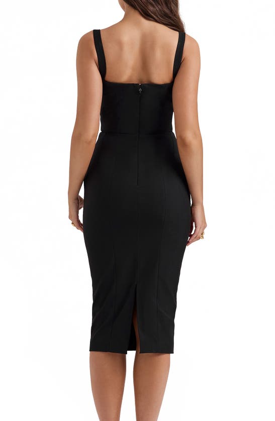 Shop House Of Cb Bellisima Body-con Cocktail Midi Dress In Black