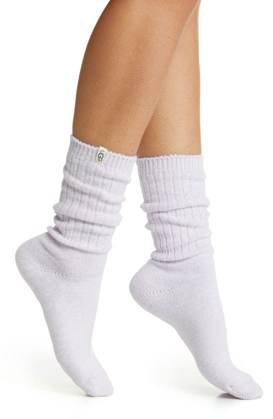 Ugg Ribbed Crew Socks In Orchid Petal