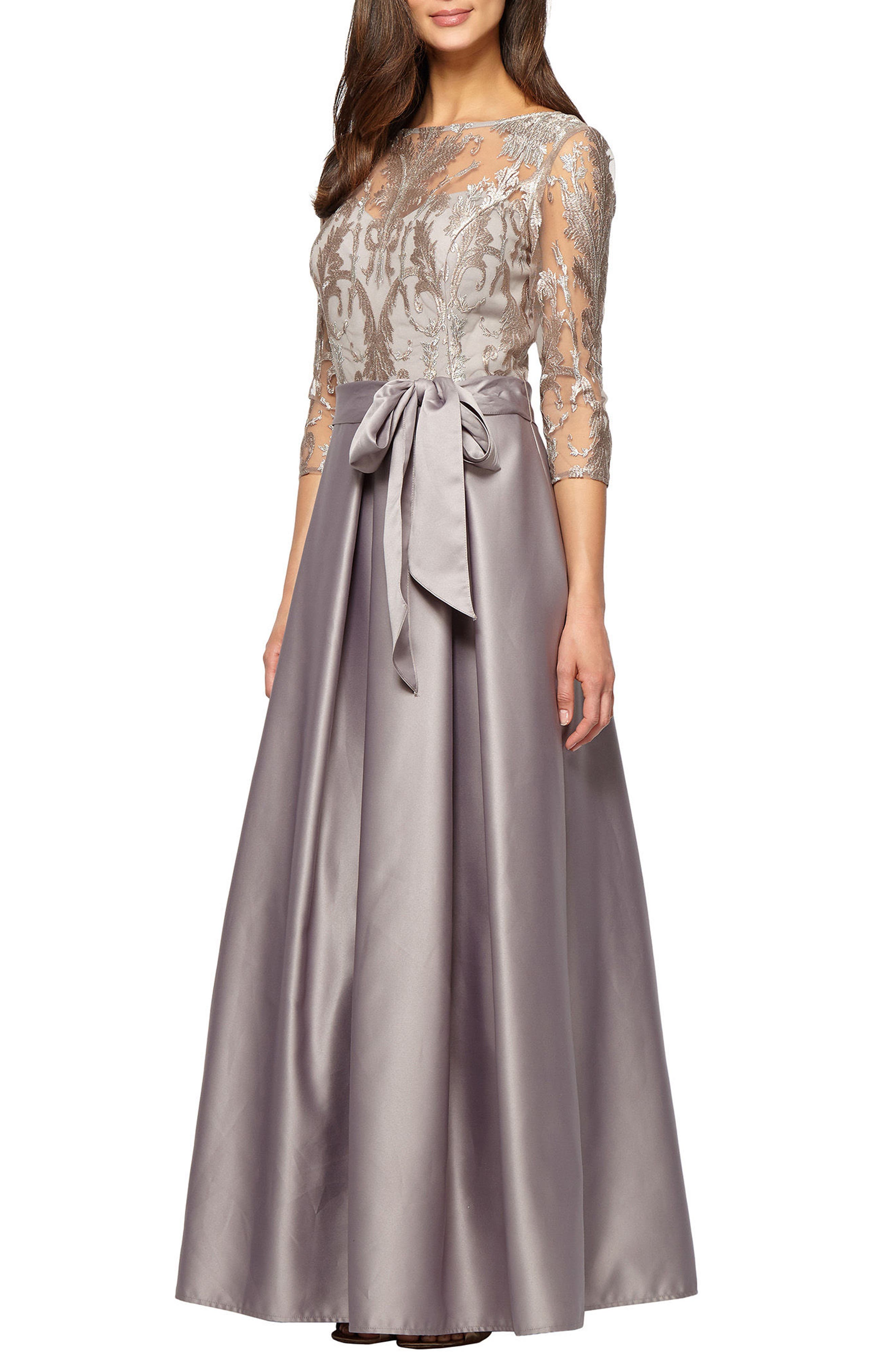 alex evening embroidered gown
