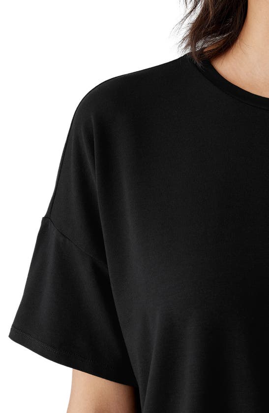 Eileen Fisher Organic Cotton Crewneck T-shirt In Black