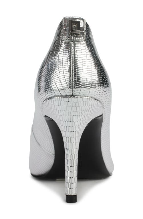 Shop Karl Lagerfeld Paris Royale Pointed Toe Pump In Silver