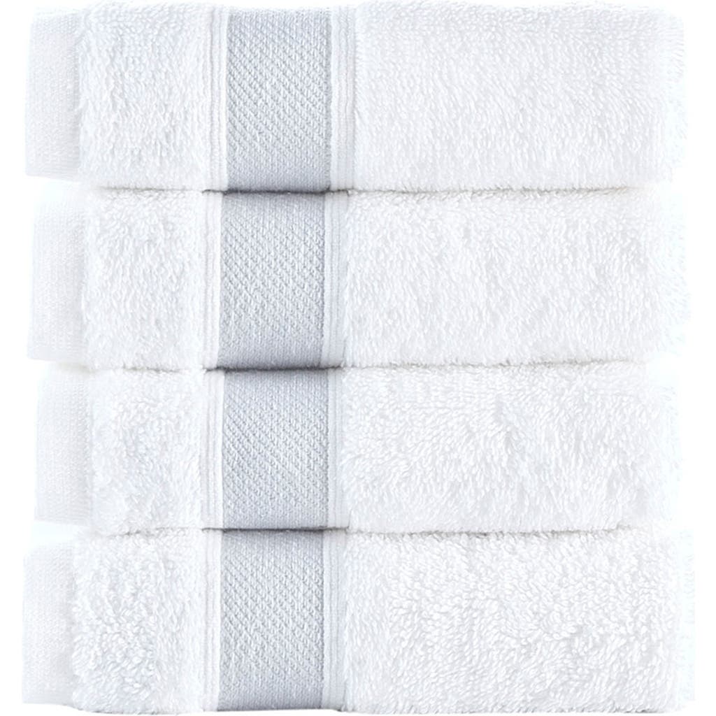 Brooks Brothers Ottoman Rolls 4-pack Turkish Cotton Bath Towels In Silver