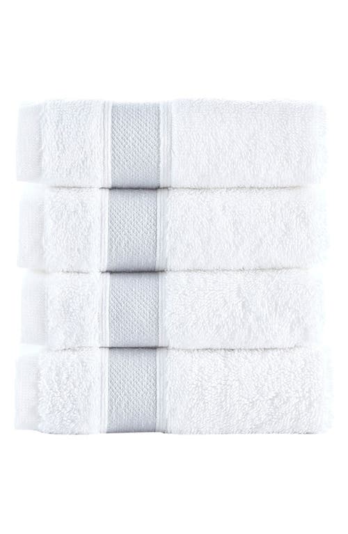 Shop Brooks Brothers Ottoman Rolls 4-pack Turkish Cotton Bath Towels In Silver