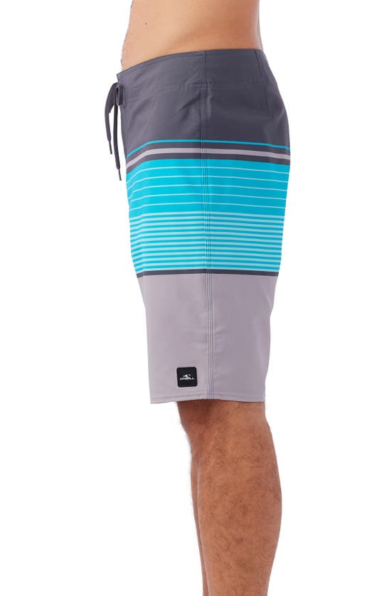 Shop O'neill Lennox Stripe Board Shorts In Graphite