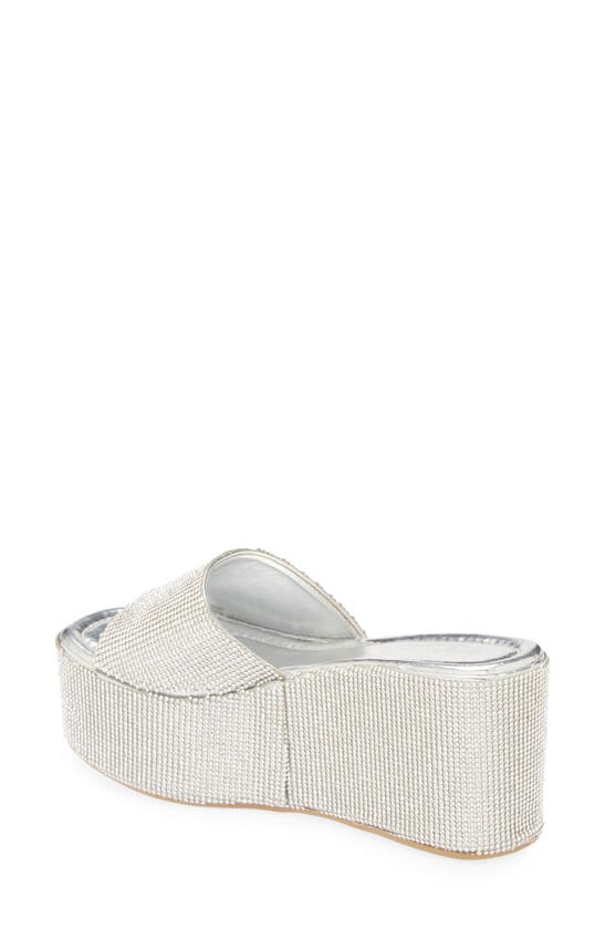 Shop Azalea Wang Arrow Platform Wedge Slide Sandal In Silver