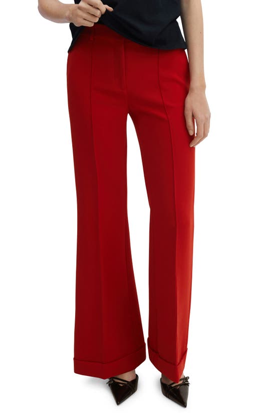 Shop Mango Flare Pants In Red