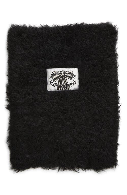 Shop Acne Studios Kalpafa Logo Patch Faux Fur Beanie In Black