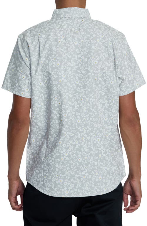 Shop Rvca That'll Do Print Short Sleeve Button-down Shirt In Metal