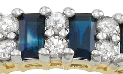 Fuzion Creations Diamond & Blue Sapphire Band Ring In Sapphire