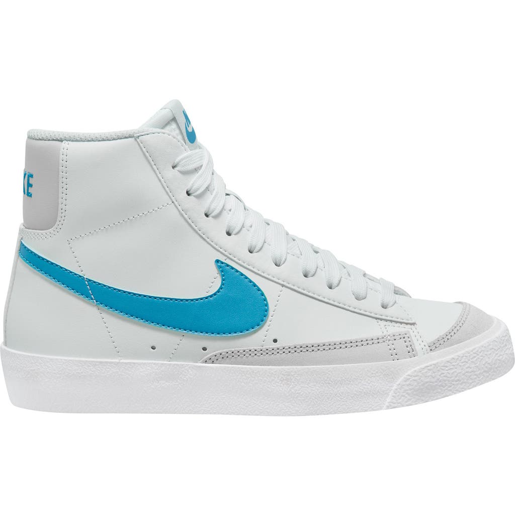 Nike Kids' Blazer Mid '77 Vintage Sneaker In White/aquarius Blue/dust