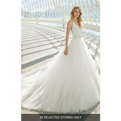 Rosa Clara Doe Diamond Lace & Tulle Gown, Size IN STORE ONLY - Ivory