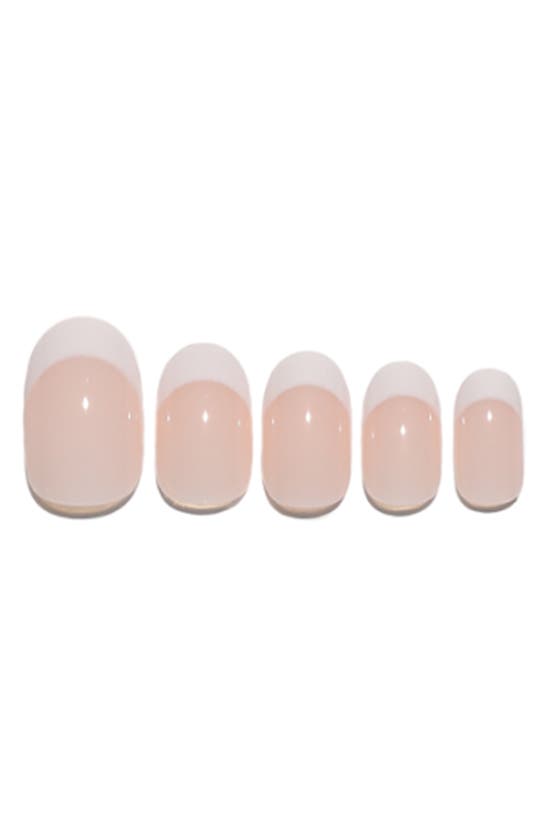 Static Nails Round Pop-on Reusable Manicure Set In French 75