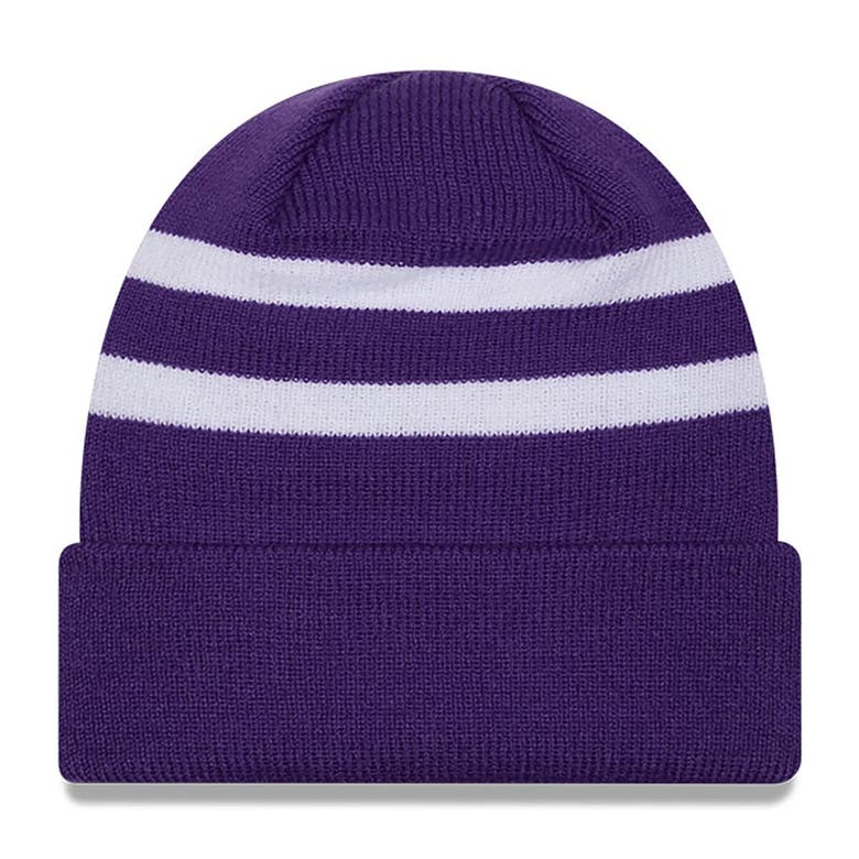 Shop New Era Purple/white Alex Bowman Cuffed Knit Hat