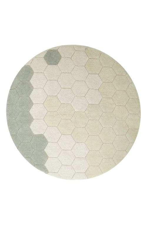 Lorena Canals Honeycomb Washable Cotton Blend Round Rug in Blue Sage at Nordstrom