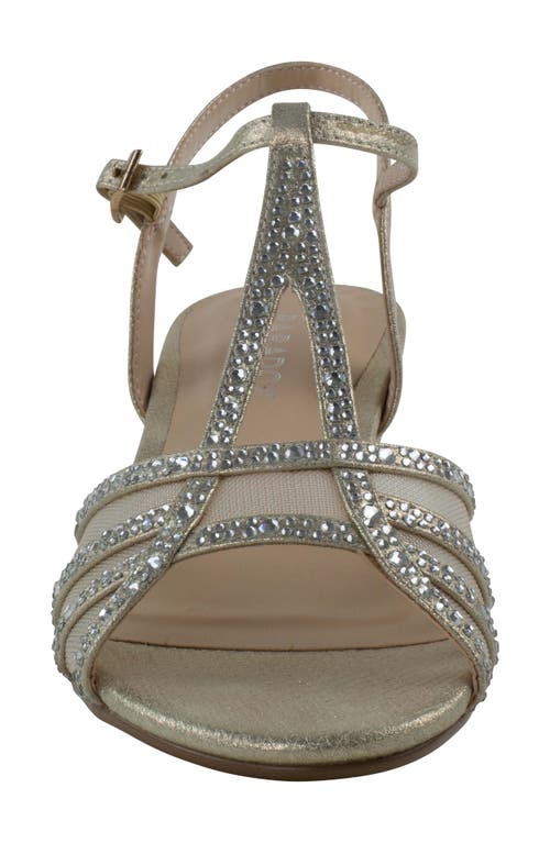 Paradox London Pink Jilly Embellished Wedge Sandal In Champagne