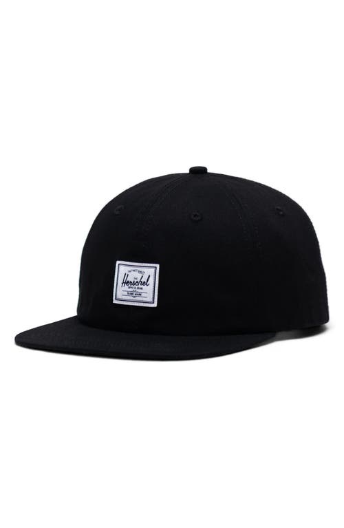 Whaler 6-Panel Baseball Hat in Black