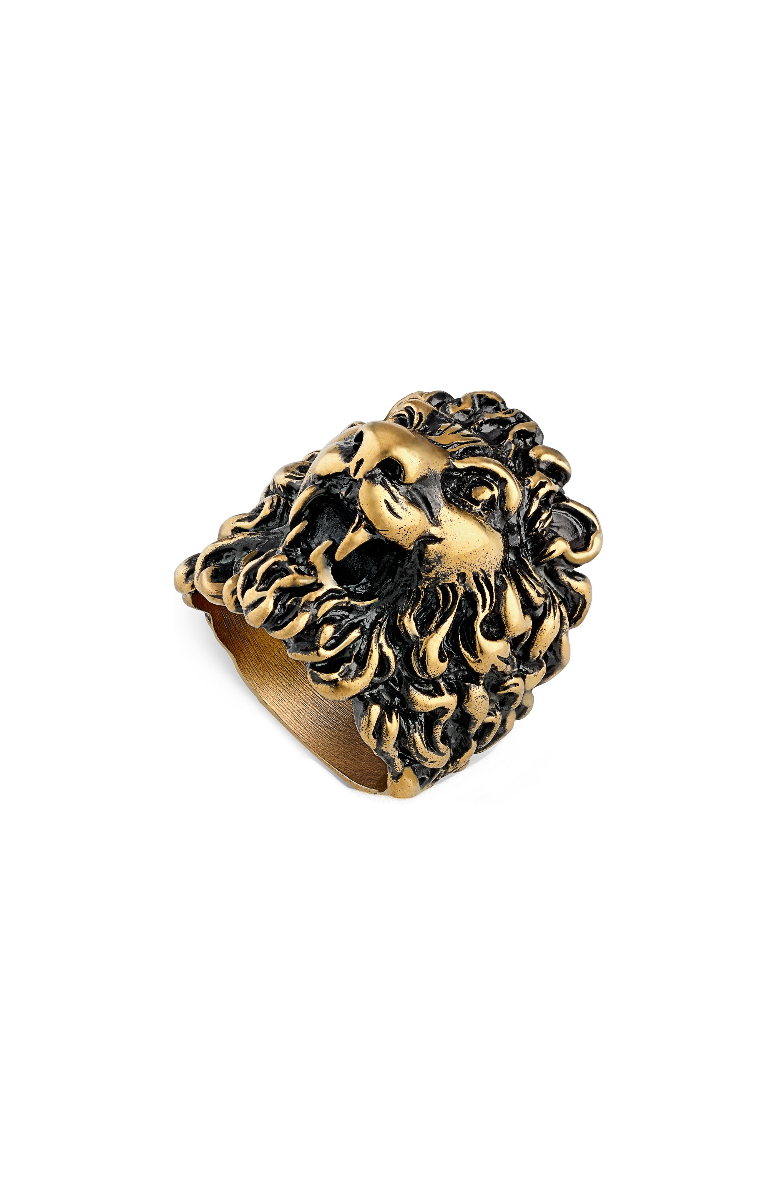 gucci ring with lion head
