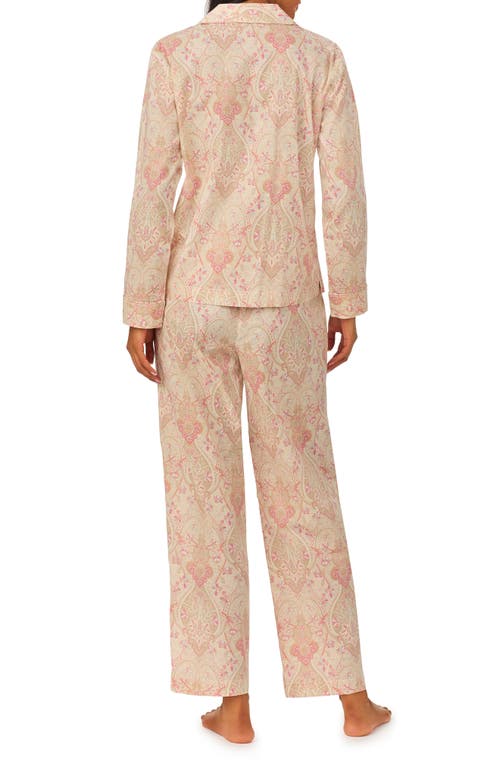 Shop Lauren Ralph Lauren Print Cotton Pajamas In Beige Paisley Print