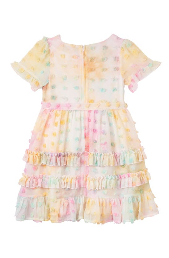 Shop Rare Editions Kids' Ombré Textured Dot Chiffon Dress In Pink