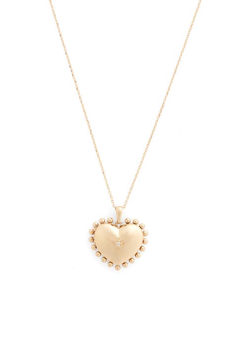 Mini Dew Drop Heart Locket Necklace