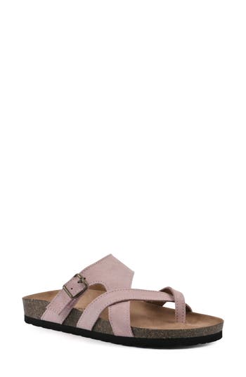 Shop White Mountain Footwear Graph Sandal In Blush Pink/suede