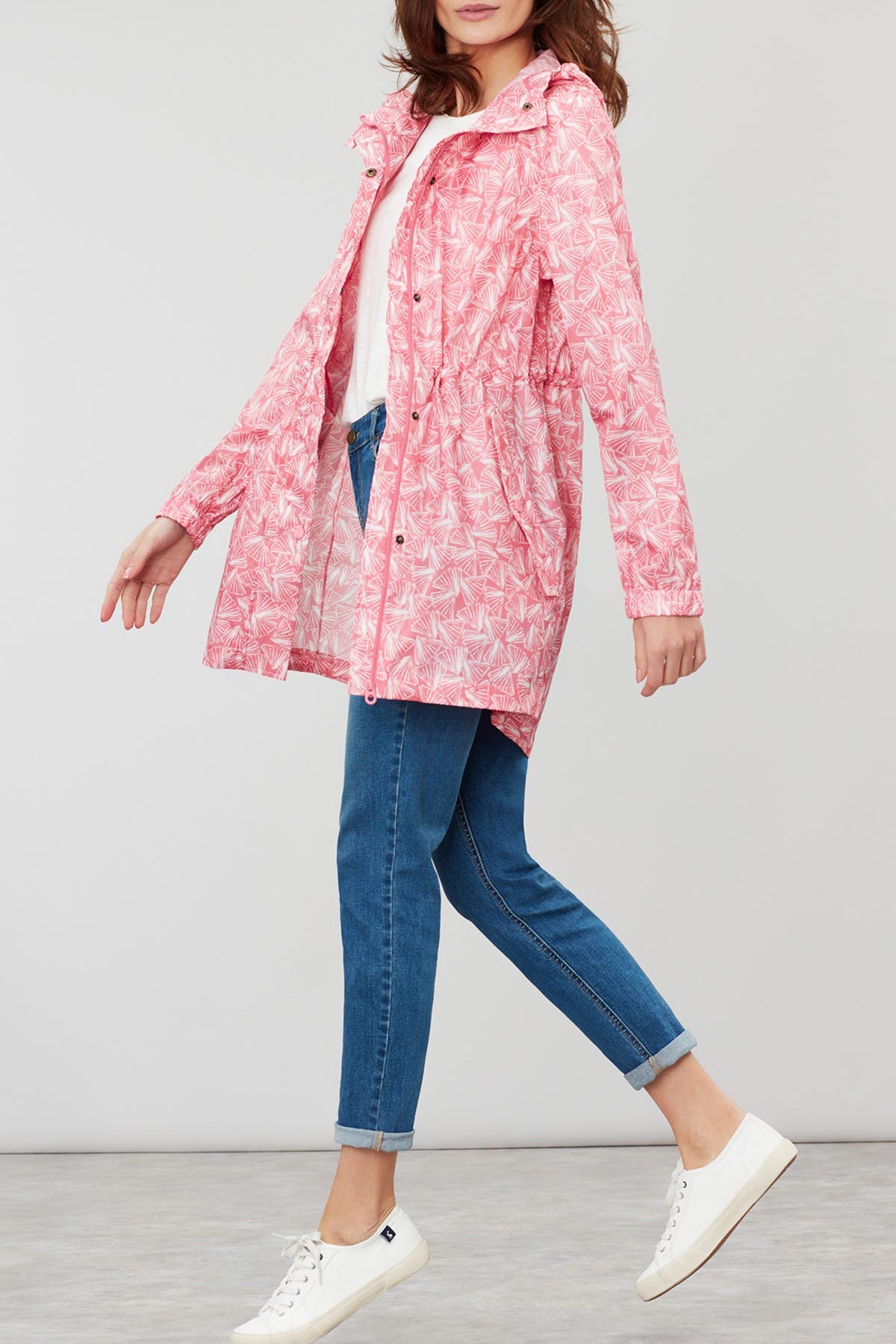 Joules Packable Waterproof Rain Jacket In Light/pastel Pink9