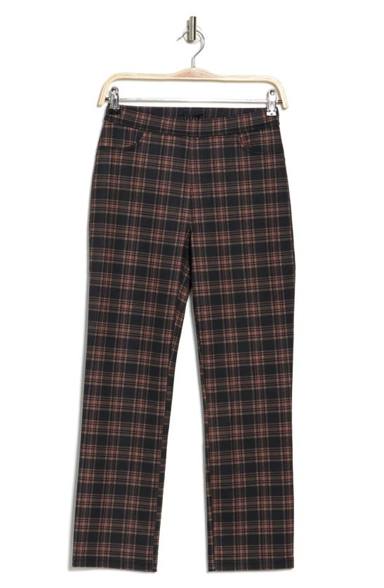 Sanctuary Daily Crop Plaid Trousers In Chestnut Plaid