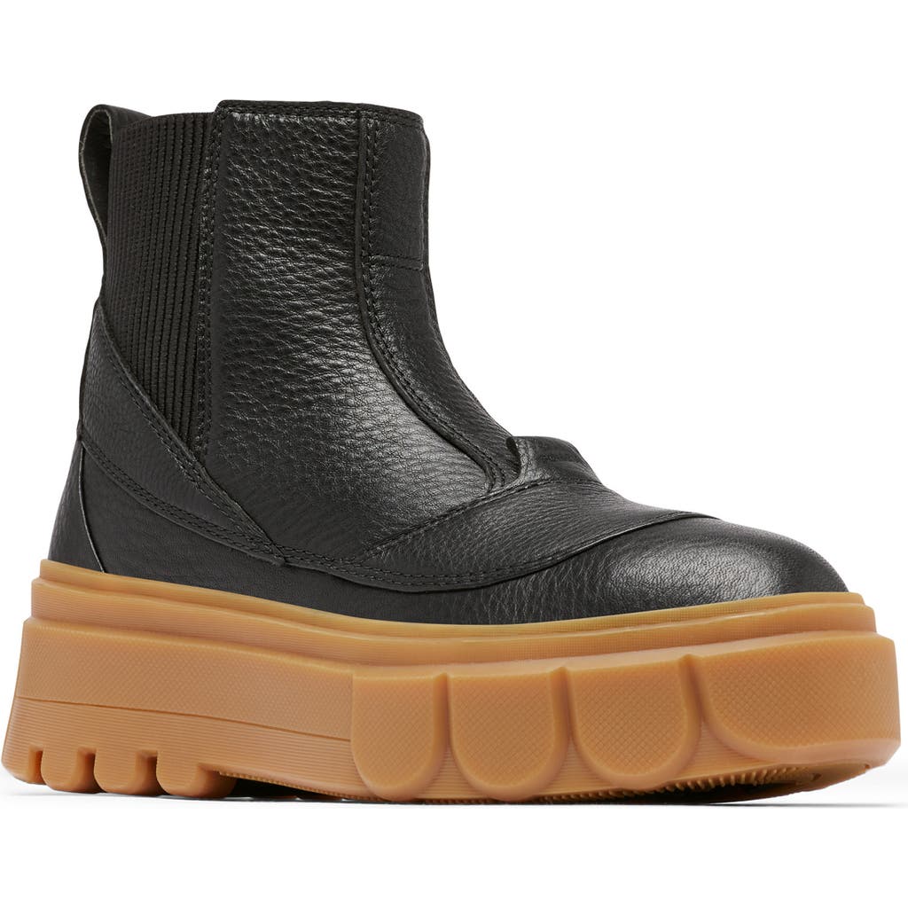Sorel Waterproof Platform Chelsea Boot In Black