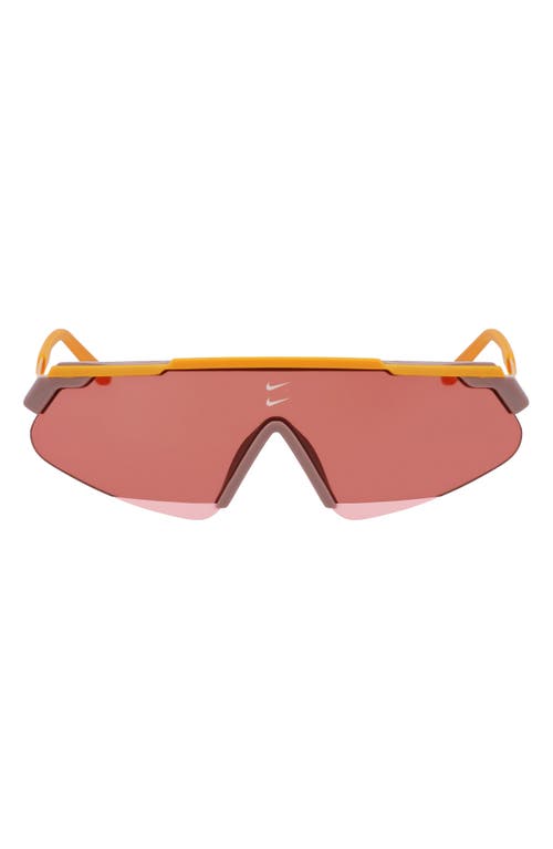 Nike Marquee 66mm Oversize Shield Sunglasses In Monarch/vermillion