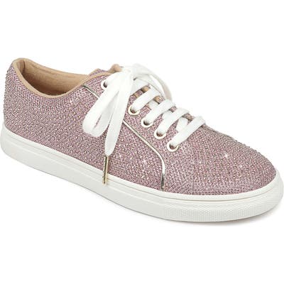 Jewel Badgley Mischka Ryan Crystal Metallic Sneaker, Pink