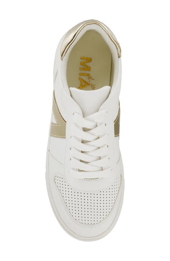 Shop Mia Kids' Little Alta Sneaker In White Soft Gold