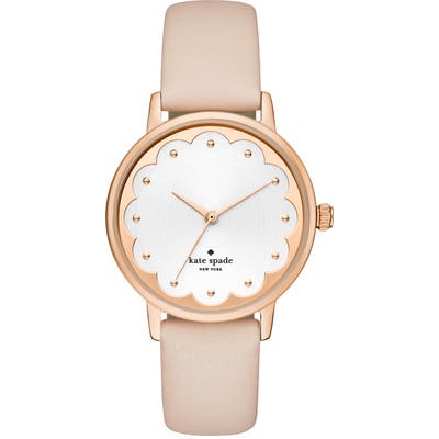 Kate Spade New York Metro Scallop Leather Strap Watch,