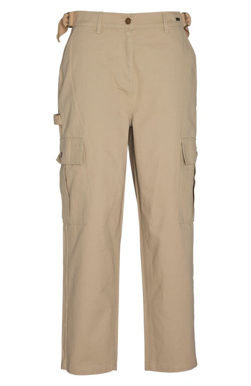 Shop Barbour Elisha Cotton Cargo Pants In Pepper Brown