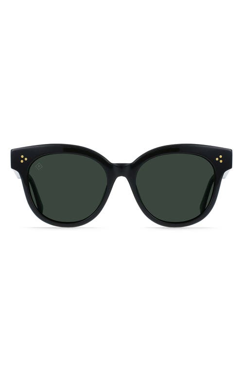 Nikol Polarized Round Sunglasses in Recycled Black/Green Polar