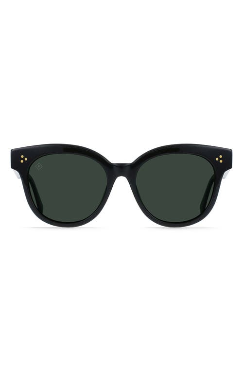 Raen Nikol Polarized Round Sunglasses In Recycled Black/green Polar