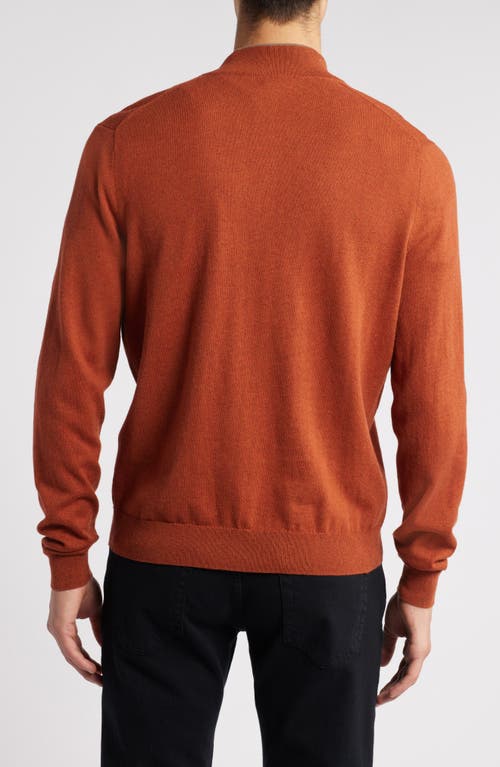 Shop Scott Barber Cotton & Cashmere Quarter Zip Sweater In Spice