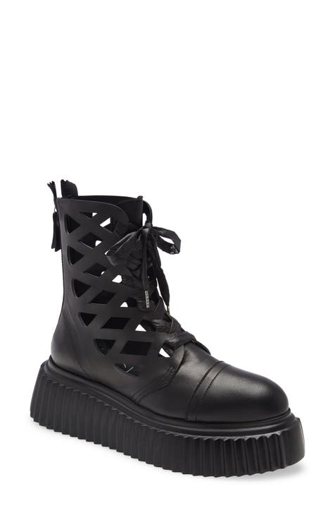 black leather platform boots | Nordstrom